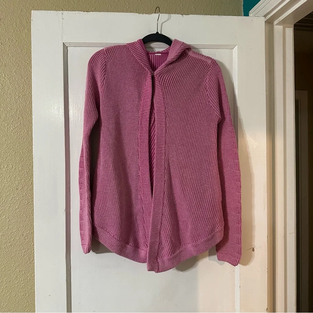 Ivivva By Lululemon Girls Size 14 To The Moon Pink One Snap Cardigan Hoodie
